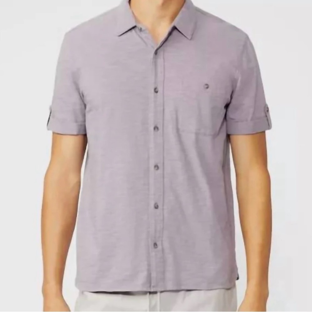 NWT Paige Brayden Short Sleeve Roll Tab Shirt Sz L